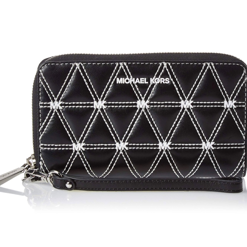 Michael Kors Black Quilted Wristlet